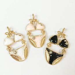 Pendant Necklaces Est 30PCS 40 20MM Fashion Lady Sexy Bra&Panties Alloy Jewellery Necklace Enamel Oil Drop Metal Charms For Bracelets