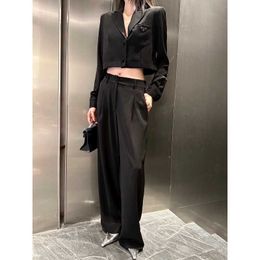 P Familys 23 Autumn/Winter New Suit Temperament Style Set Triangle Short Small Suit Coat+Pants Fashion Set