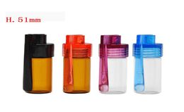HoneyPuff Premium Smoking 51MM Portable Plastic Case Bottle Snuff Snorter Stash Jar Mix Colour 24pcs Per Display Box Whole5344758