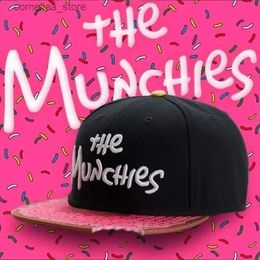 Ball Caps New THE MUNCHIES Baseball Cap Snacks Pink Snapback Hat Men Women Adult Hip Hop Golf Caps Outdoor Casual Sun Hats Gorras BoneY240315