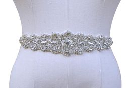 Handmade Beaded Crystal Wedding Bridal Sash New 2019 Luxurious Satin Wedding Belts Selling Wedding Sashes1531904