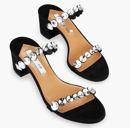 Summer Luxury Sandals Shoes Crystal Studs Stiletto Heels Floaty Pumps Dress Party Bridal Lady Sandalias EU35-43,