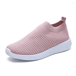 Walking Shoes 2024 Women Mesh Platform Sneakers Knit Sock Flats Ladies Casual Loafers Female Slip-on Men