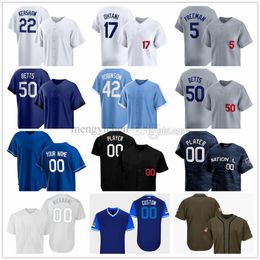 Stitched 2024 Baseball Jerseys Jackie 42 Robinson 34 Fernando Valenzuela 31 Mike Piazza 17 Shohei Ohtani 50 Mookie Betts 5 Freddie Freeman 31 Tyler Glasnow 33 Outman