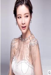 Luxury Bride Shoulder Chain Wedding Jewellery With 3D Floral Wedding Dress AccessoriesPupular Ladies Necklace Shoulder Decoration 22855904