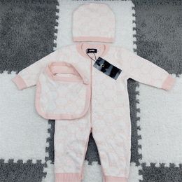 Designer Baby One-Piece Cotton Print Långärmad hiphop tredelad födelse Fullmånad kostym Crawling Suit Size 59cm-80cm K1