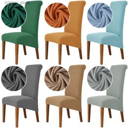 Chair Covers 1/2/4/6PC Stretch Jacquard Large Chair Covers for Dining Room Chair Seat Slipcover for High Back Dining Chair Washable Removable L240315