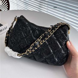 Luxury Designer CC Classic 23k Sequin Shoulder Bags French Brand Fashion Women Hobo Underarm Bag Genuine Leather Handbag Satchel Top Qu Ijqn