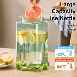 Water Bottles 3.5L Refrigerator Cold Bottle Large Capacity Kettle With Faucet Iced Beverage Dispenser Kitchen Drinkware Juice Container