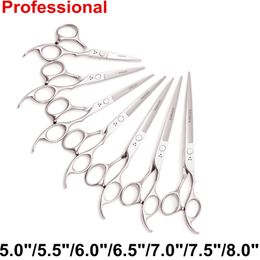 5 5.5 6 6.5 7 7.5 8 Professional Hairdressing Scissors Barber Scissors Hair Cutting Shears Thinning Dog Grooming Scissors 1006# 240315