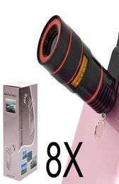 8X Zoom Telescope Lens Telephone Lens unniversal Optical Camera Telepo phone len with clip for Iphone Samsung LG HTC Sony Smart6916663