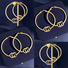 Luxury earrings personality hoop earring designer Jewellery letter dangle resplendent plated gold earings charm wedding anniversary gift zh168 E4