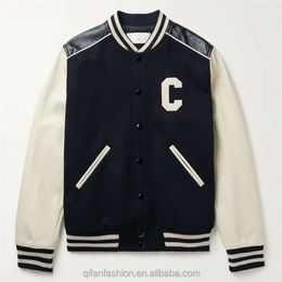 Custom Chenille Embroidery Leather Sleeve Vintage Baseball Bomber Letterman Jacket For Men 53