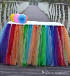 38 Colors Tulle Tutu Table Skirt For Wedding Party Birthday Decor Signin Booth Lace Table Cover DIY Craft Home Textiles Decoratio2320673