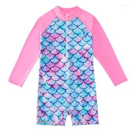 Women's Swimwear 2024 One-piece Swimsuit for Children Print Breathable Swimwears Long Sleeve Girls Quick Drying Soft Swimming Clothing Suits Best quality