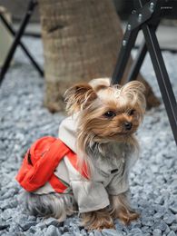 Dog Apparel Pet Jacket With Backpack Autumn Winter Coat For Teddy Schnauzer Bichon Frise Pomeranian Waterproof Small Cat Supply