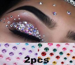 1 pcs New Tattoo Diamond Makeup Eyeliner Eyeshadow Face Sticker Jewel Eyes Makeup Crystal Eyes Sticker4439687