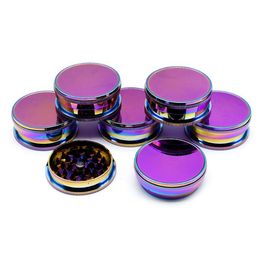 Latest 60mm colorful rainbow plastic herb grinder for smoking pipe tobacco spice tool accessories Crusher Miller Abrader