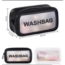 New portable large-capacity travel wash bag leather transparent waterproof carry-on bag208h