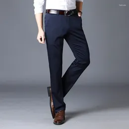 Men's Suits 2024 Gentleman Non Ironing Straight Suit Pants Elastic Business Male's Slim Fit 4450
