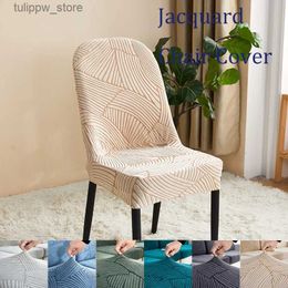 Chair Covers Jacquard Curved Chair Cover Office Chair Seat Cover Machine Washable Dustproof Backrest Cover Slipcover for Home Decoration L240315