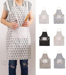 Women Fashion Printed Apron Bibs Cooking Baking Cleaning Aprons Halter Tether Bandage Sleeveless Apron Home Kitchen Accessories DH7572361