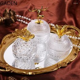 Bottles European Style Metal Butterfly Candy Jar Simple Glass Jewellery Box With Lid Storage Ornaments Home Decorations