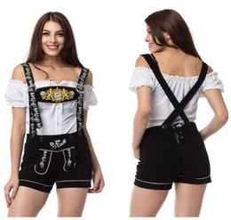 Women039s Shorts Summer German Oktoberfest Halloween Cosplay Costume Bavarian Beer Overalls Bar Stage Shortsleeved Maid Outfit4946985