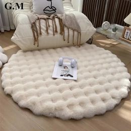 Nordic Round Carpets for Living Room Plush Floor Mat Soft Area Rugs Bedroom Bedside Fluffy Mat Non Slip Shaggy Rug Room Decor 240311