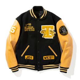 Bomber da baseball Letterman personalizzato di nuova moda con giacche da uomo ricamate con toppe in ciniglia 18