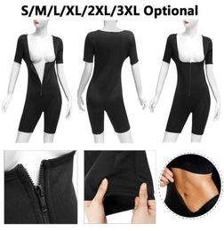Sweat Neoprene Women Full Body Shaper Bodysuit Shapewear Suit Regular Size Zip3188090