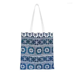 Shopping Bags Traditional Palestinian Tatreez Embroidery Tote Bag Recycling Palestine Folk Art Groceries Canvas Shopper Shoulder