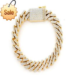 14k Gold Real Diamond Bevelled Cuban Link for Men Hip Hop Jewellery Bracelet Designer Custom