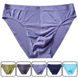 Underpants Plus Size M-XXXL Men Breathable Ice Silk Erotic Sexy Low-waist Small Triangle Non-trace Briefs Underwear