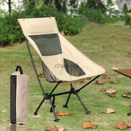 Camp Furniture Portable Ultralight Outdoor Folding Camping Chair Moon Chairs High Load Travel Beach Hiking Picnic BBQ Seat Fishing Tools YQ240315