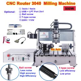 500W Economical Practical LY CNC Router 3040 Mach3 LPTand USB 2in1 Engraving Machine 3Axis/4 Axis PCB Milling Cutter Z/T Screw