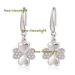 Stud Four-leaf Clover Cubic Zirconia Earrings Women Ladies Ear Hook Jewelry Boucle Silver Earring 2024 Designer Earrings Jewelry Fashion Gift Women Stores