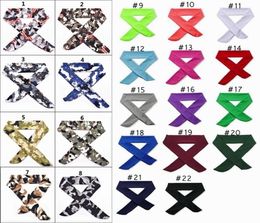 Solid Cotton Tie Back Headbands Stretch Sweatbands Hair Band Moisture Wicking Workout Men Women Bands kids Hair Accessories7949795