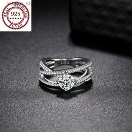 Cluster Rings Moissanite Three Lives Worlds Light Luxury Niche Exquisite S925 Platinum-plated Ring Overlapping Creative Female Jewellery L240315