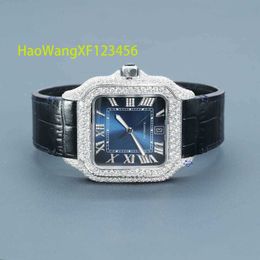 Statement Piece Men or Women Black Leather Belt Crafted in Stainls Steel Moissanite Watch for Any Ocn