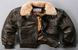 Avirex Fly Air Force Flight Jacket Fur Collar Genuine Leather Jacket Men Black Brown Sheepskin Coat Winter Bomber Jacket Male 20118702895