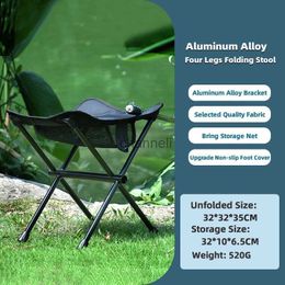 Camp Furniture Outdoor Folding Stool for Camping and FishingPortable Folding ChairAluminum Alloy Moon ChairThickened Small SeatTravel Seat YQ240315