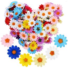 Decorative Flowers 150 Pcs Hair Pin Daisy Craft Fake Manual For Crafts Heads Artificial Sunflowers
