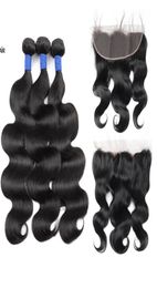 Ishow Brazilian Body Wave Virgin Human Hair Bundles with Closure 13x4 Lace Frontal Wet and Wavy Weaves Extensions for Women All Ag7211717