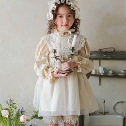 Girl's Dresses Autumn New Product Strawberry Shan Korean Girl Western Style Tulle Lace Princess Tutu Dress in Stock 240315