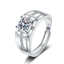 Mosang Stone Female Instagram Style Pure Silver Proposal Confession Pair One Carat Diamond Ring Couple Gifts Boyfriend