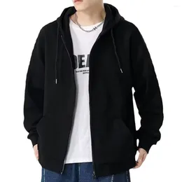 Men's Hoodies Mens Hoodie 1pc Casual Classic For Vacation Hooded Coat Long Sleeve Polyester Slight Stretch Solid Color