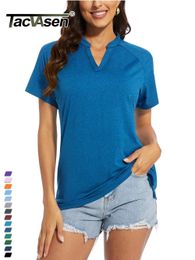 TACVASEN UPF 50 Vneck Short Sleeve Tshirts SunUV Protection T shirts Golf Tennis Outdoor Sports Fitness Pullover Tops 240301