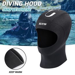 Underwater Fishing Equipment 3MM Neoprene Swimming Caps Kitesurf Windsurf Hats Hunting Snorkelling Scuba Pool Diving Swimming Cap 240315