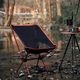 Camp Furniture Outdoor Moon Chair Camping Picnic Chair Portable Foldable Leisure Backrest Ultra-light Aluminium Alloy Folding Chair YQ240315